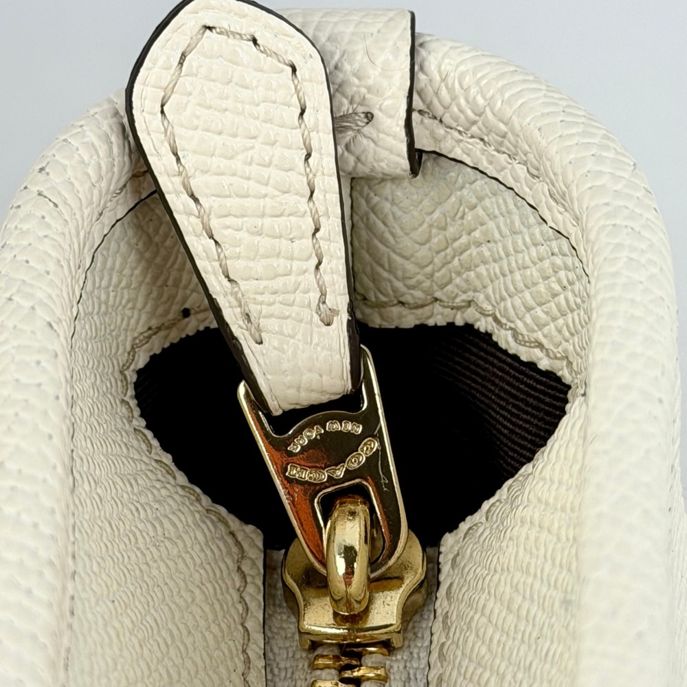 Coach City Tote Chalk White Crossgrain Leather Zip Top Shoulder Bag F58846 - Picture 9 of 13